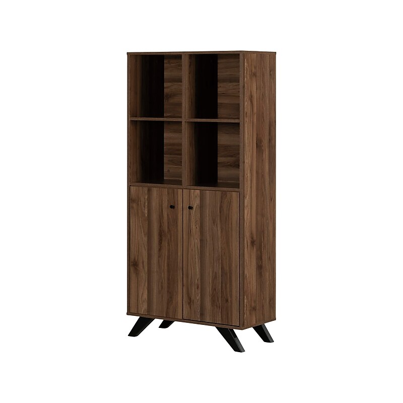 South Shore Helsy 65.25" 6-Shelf Bookcase with Adjustable Shelf, Natural Walnut Laminated Particleboard (13868) image 1