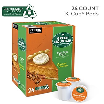 Green Mountain Pumpkin Spice Coffee, Keurig® K-Cup® Pods, Light Roast, 24/Box (6758)