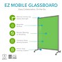 Ghent EZ Magnetic Glass Mobile Dry-Erase Whiteboard, Aluminum Frame, 75"H x 62"W, Green (EZ1MA7562GN)~#|#~10B38097-C908-4489-BA059F16A290E2A1_sc7