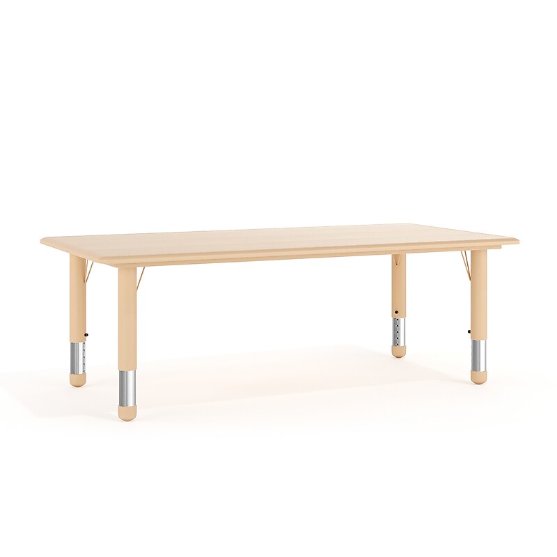 Flash Furniture Wren Rectangular Activity Table, 23.625" x 47.25", Height Adjustable, Natural (YU060RECTBLNT) image 1