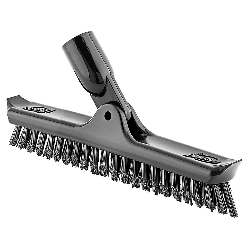 Libman 10" Swivel Grout and Scrub Brush Head, Black, 6/Pack (1616) image 1