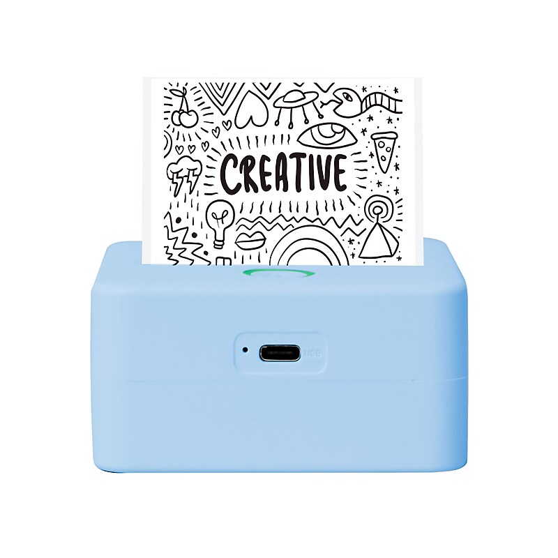 Core Innovations Wireless Bluetooth Rechargeable Thermal Mini Label Maker + Paper Kit, Sierra Blue (CTP500SB) image 1