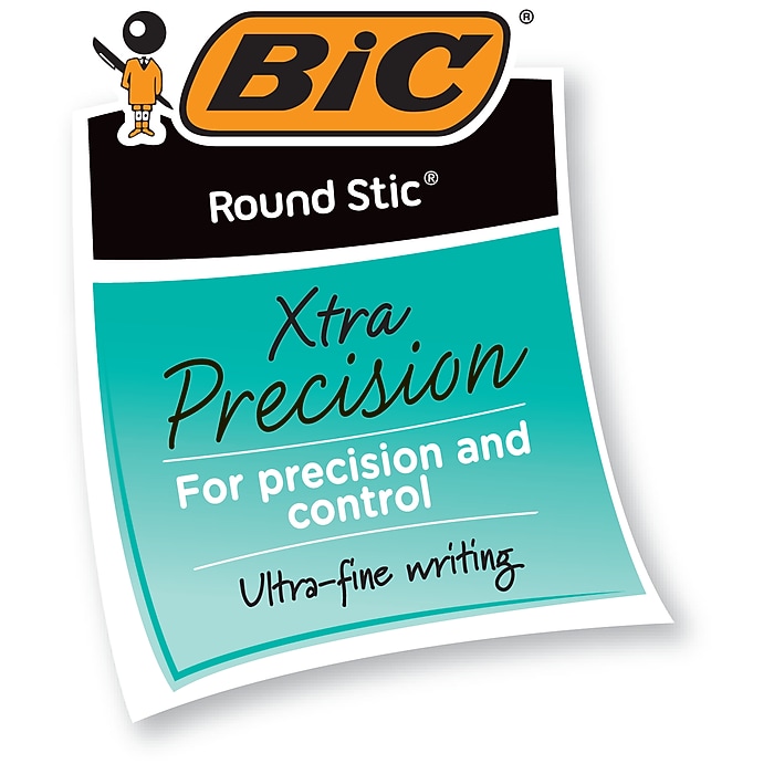 BIC Round Stic Xtra Precision Ballpoint Pens, Fine Point