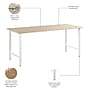 Bush Business Furniture Hustle 72"W Computer Desk with Metal Legs, Natural Elm (HUD272NE)~#|#~10C4B58A-6421-4DC8-969259E7A7997A07_sc7