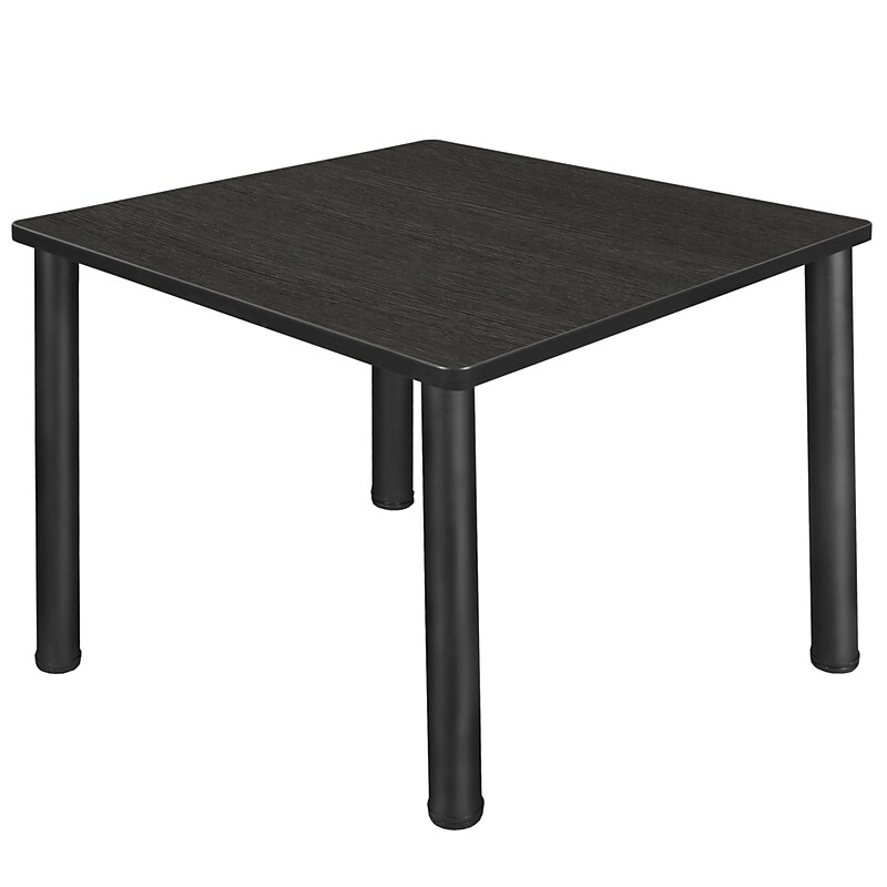 Regency Kee Square Laminate Breakroom Table, 42"D x 42"W, Ash Grey/Black (TB4242AGBPBK) image 1