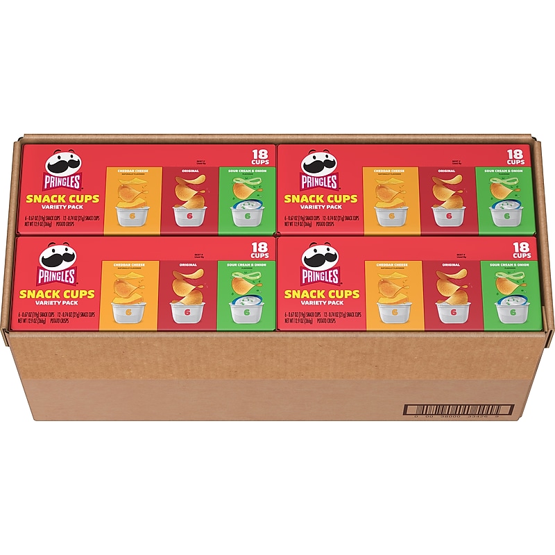 Pringles Variety Pack Potato Chips, 0.74 oz., 72/Carton (KEE18251) image 1
