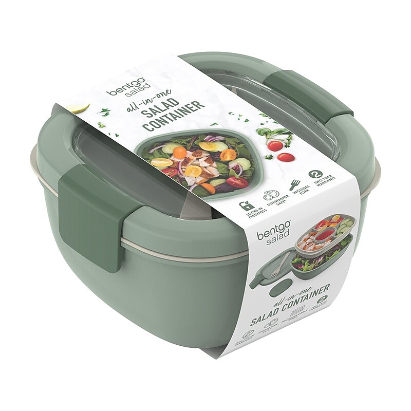 bentgo Salad Container, 5-Compartment, Khaki Green, 54 oz. (BGOSAL-KG) image 1