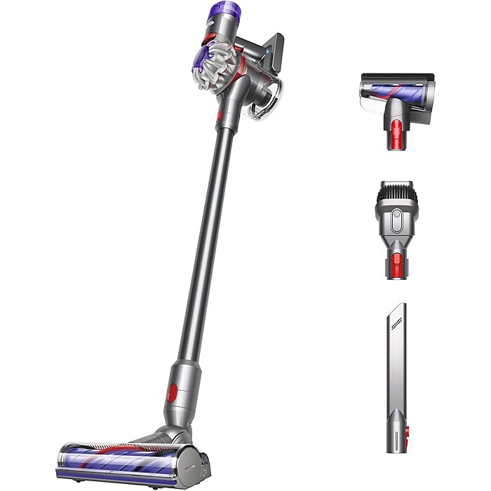 Dyson V8 Cordless Vacuum, Bagless, Silver/Nickel (400473-01) | Staples