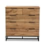 Baxton Studio Franklin 39"H Chest, 5-Drawers, Oak/Black (180-13827-HiT)~#|#~10D65F10-8475-4CC4-8DD9F95F3EC84E6E_sc7
