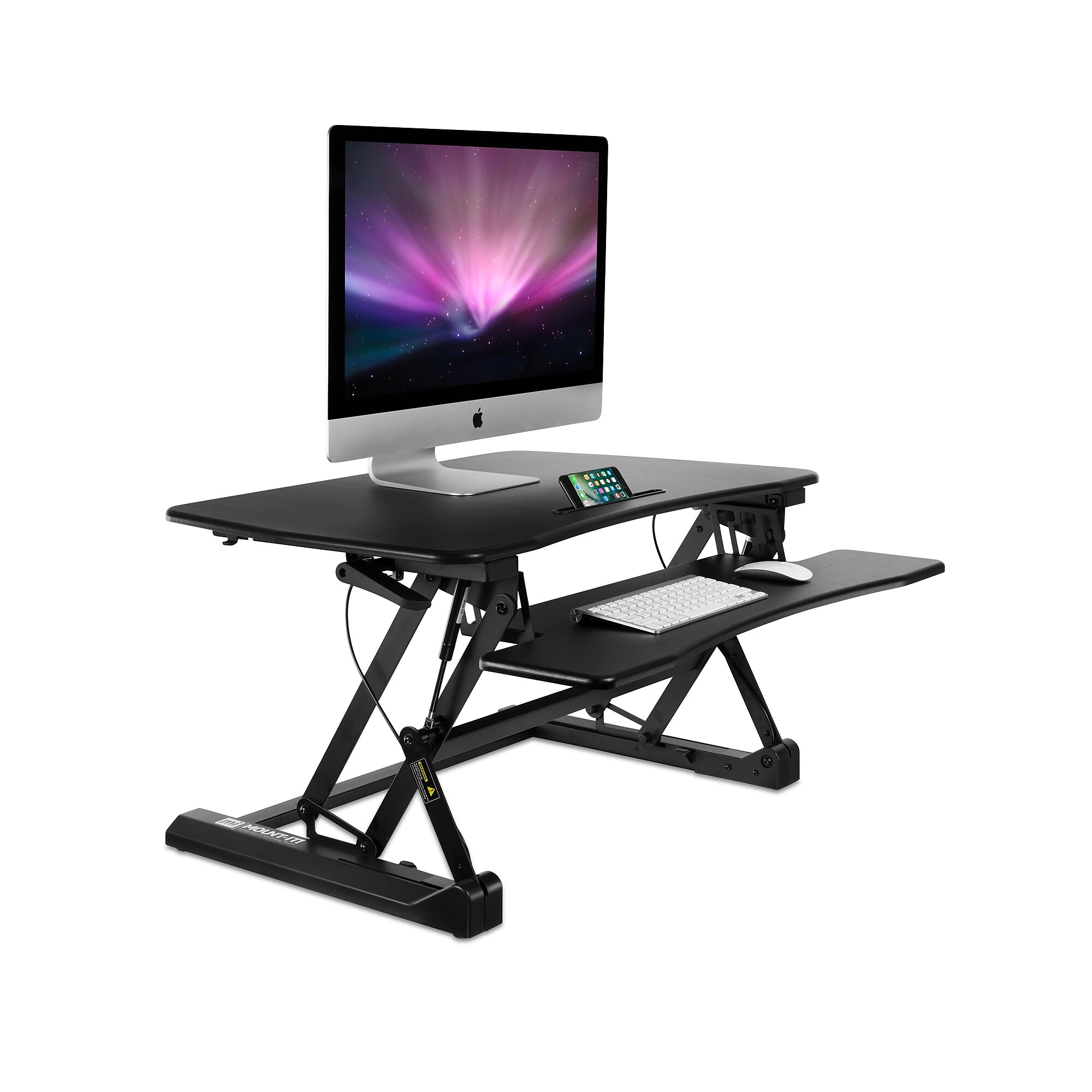 Mount-It! 35.5″W Rectangular Adjustable Metal Standing Desk Converter, Black (MI-7955) Sansujyuku sansujyuku.com