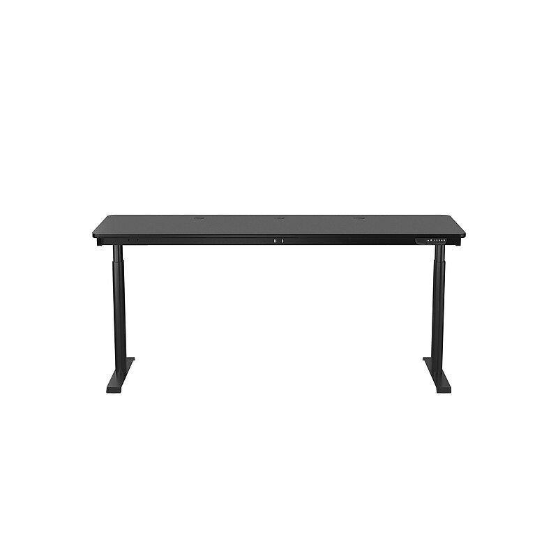 VersaDesk PowerLift 72"W Electric Rectangular Adjustable Standing Desk, Black (PLSDR7224-BB-APP) image 1