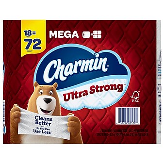 Charmin Ultra Strong Toilet Paper 18 Mega Rolls, 242 Sheets/Roll (01560/52084)