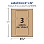 Avery Laser/Inkjet Rectangle Multipurpose Labels, 3" x 5", Kraft Brown, 45 Labels/Pack ( 94213)~#|#~1109AE8C-87D1-4DBC-8BF32F303BF621F3_sc7