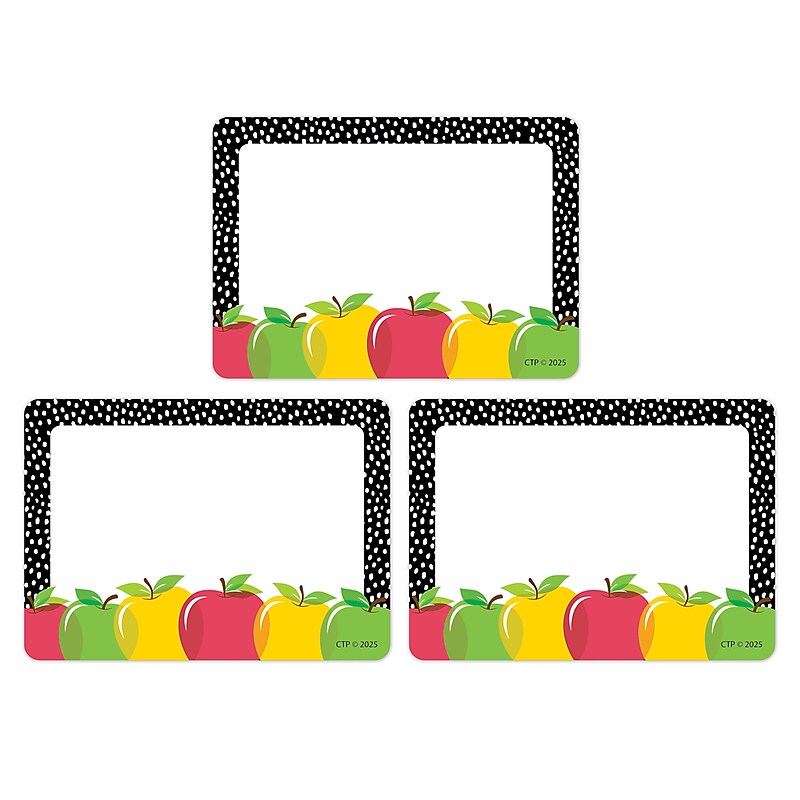Creative Teaching Press Adhesive Apple Time School Name Tags, 3.5" x 2.5", 36/Pack, 3 Packs/Bundle (CTP11032-3) image 1