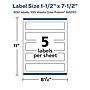 Avery Laser/Inkjet Rectangle Multipurpose Labels, 1.5" x 7.5", White, 500 Labels/Box (94231)~#|#~1115B374-EDE4-47A9-8A14F5D8F4BD656B_sc7