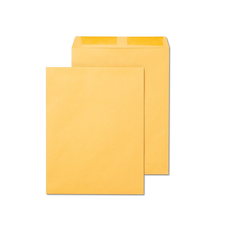 Staples Gummed Kraft Catalog Envelopes, 12" x 15.5", Brown, 100/Box (SPL534784) image 1