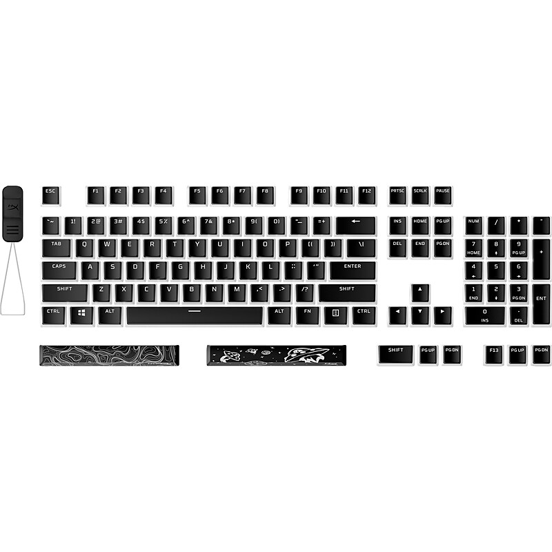 HyperX Pudding Keycaps 2 Full Key Set, Black (7G8K1AA) image 1