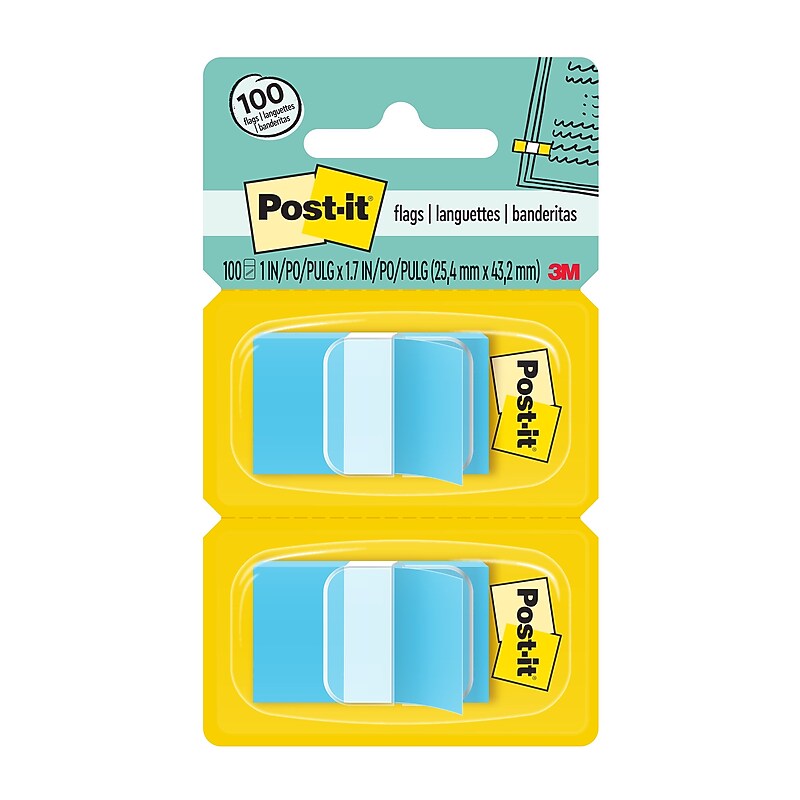 Post-it Flags, 1", Blue, 100 Flags/Pack (680-BB2) image 1