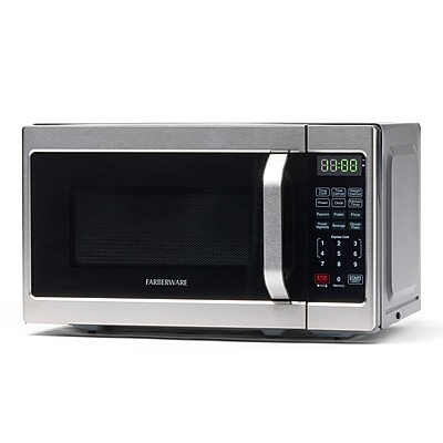 Farberware Classic 0.7 Cu. Ft. Countertop Microwave, Brushed Stainless (FMO07AHTBKJ) Simolary simolary.com