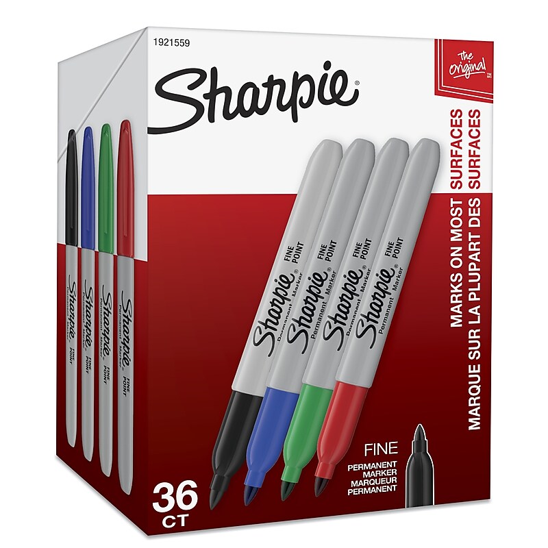 Sharpie Permanent Markers, Fine Tip, Assorted, 36/Pack (1921559) image 1