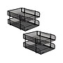 Mind Reader 2-Tier Stackable Paper Desk Tray, Metal Mesh, Black, 2/Set (2CSTACK2-BLK)~#|#~113F729F-96E7-48E8-B07A8D6A58E25F57_sc7