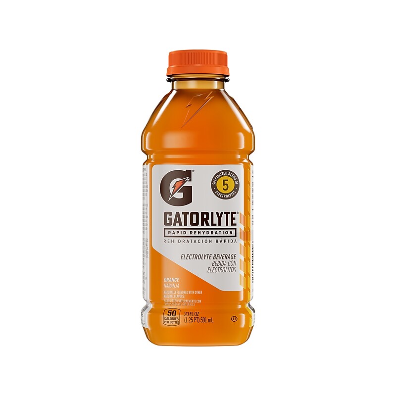 Gatorade Gatorlyte Orange Sports Drink, 20 fl. oz., 12 Bottles/Carton (4790) image 1
