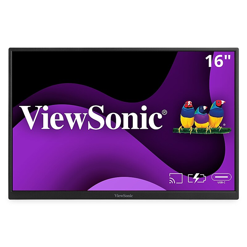 ViewSonic 16" 60Hz LED Monitor, Black (VG1656N) image 1