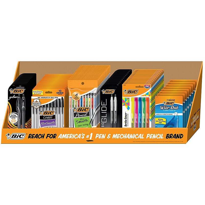 BIC 64 Count Stationery Mixed Counter Display, Multicolor​ (WC1MA435-D-AST) image 1