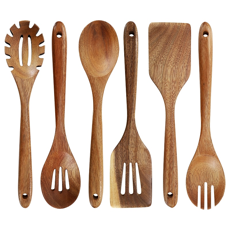 MegaChef Cooking Utensil Set, Wood, 6 Piece (935122144M) image 1