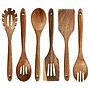 MegaChef Cooking Utensil Set, Wood, 6 Piece (935122144M)~#|#~114E92AC-03B0-4BCC-A5276E7795477DA2_sc7