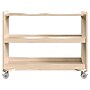 Flash Furniture Bright Beginnings Mobile 2-Section Storage Cart, 24.5"H x 31.5"W x 13"D, Brown (MK-KE24107-GG)~#|#~114E9AD2-1993-4CF8-9C79AA7CB03F5540_sc7