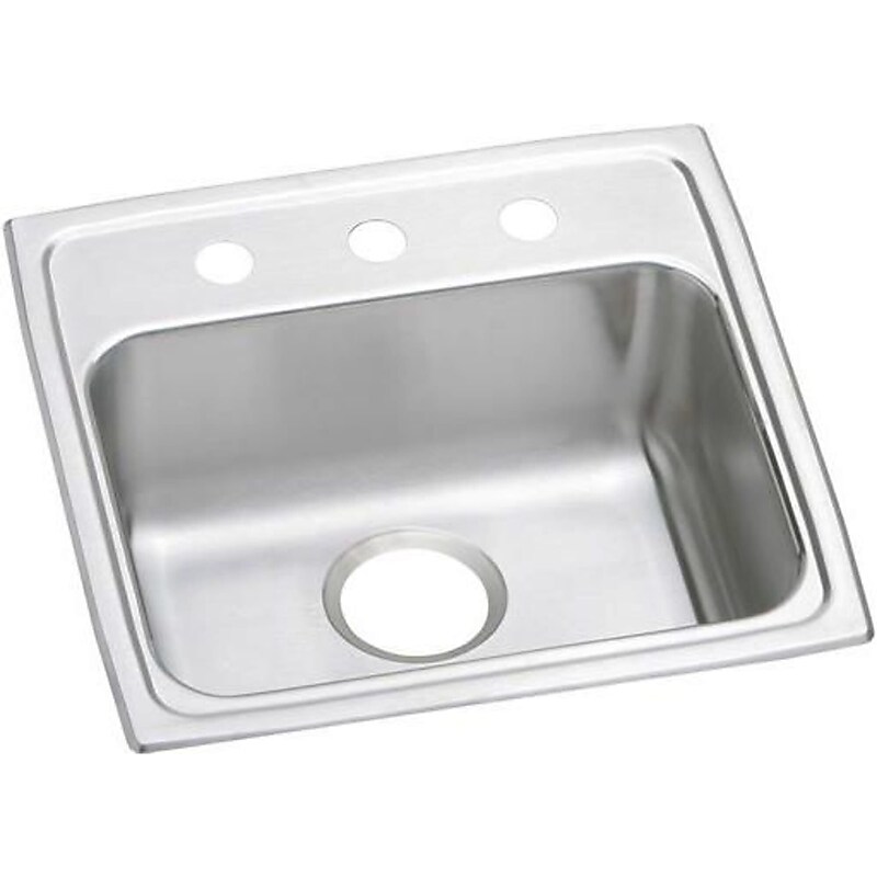 Elkay Lustertone 19-1/2" Drop In Single Basin Stainless Steel Kitchen Sink (LRAD1919653) image 1
