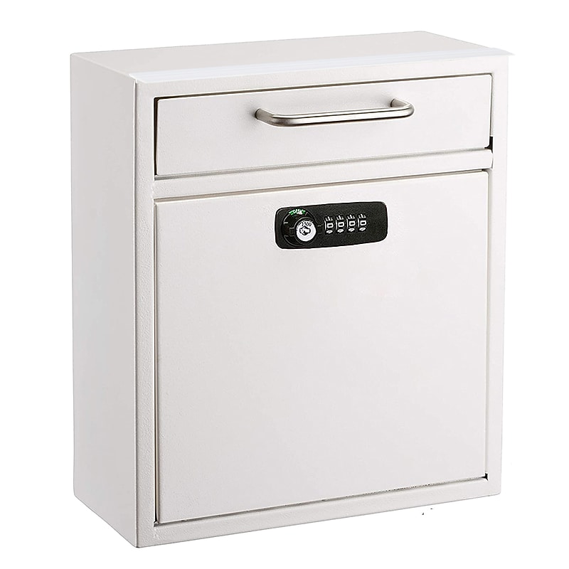 AdirOffice Steel Medium Wall Mounted Interoffice Mailbox Drop Box, White (631-05-WHI-KC) image 1