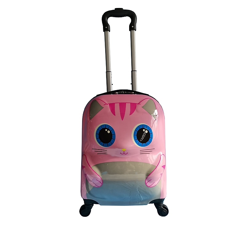 TUCCI 11" Hardside Carry-On Suitcase, 4-Wheeled Spinner, TSA Checkpoint Friendly, Pink (T0394-CuteKitty) image 1