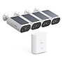 aosu 2K QHD 3.0-MP Outdoor Dual-Band Wireless AI-Smart Solar 4-Camera Pro System with HomeBase, White (C8E-4H)~#|#~1160A424-1082-4F32-872595F280DA7102_sc7