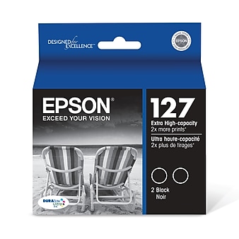 Epson T127s Black Extra High Yield Ink Cartridge, 2/Pack (T127120-D2)