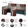 Bush Business Furniture Office in an Hour 63"H x 129"W 2 Person F-Shaped Cubicle Workstation, Hansen Cherry (OIAH008HC)~#|#~116660B0-4CF5-4EEA-8F92467084ADBC99_sc7