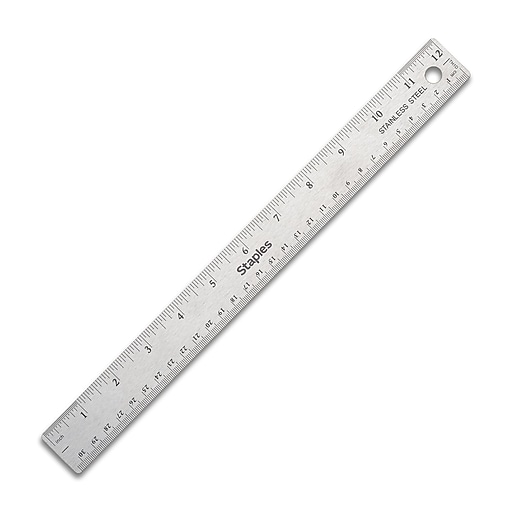 Staples 12 Metal Standard Imperial/Metric Scales Ruler (51887