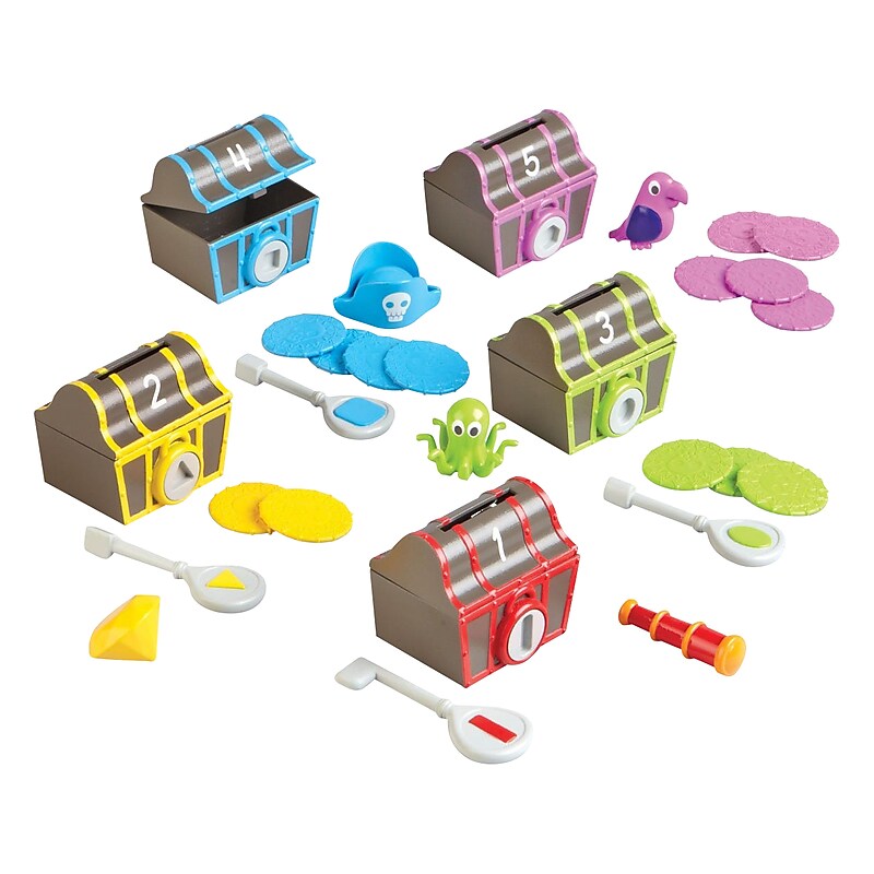 Learning Resources Sorting Surprise Pirate Treasure Chest Toy Set, Assorted Colors (LER 6808) image 1