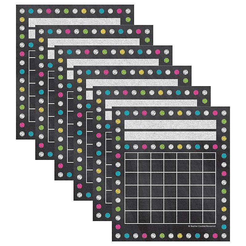 Teacher Created Resources Chalkboard Brights Mini Incentive Charts, 5.25" x 6", 36/Pack, 6 Packs/Bundle (TCR5625-6) image 1