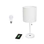 Creekwood Home Oslo 19.5" LED Table Lamp with USB Port, White (CWT-2011-WO-LB)~#|#~11778BFD-9AAB-4724-BFB73FA3AFA4AB02_sc7