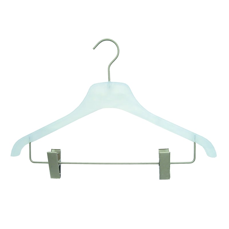 Nahanco 17" Plastic Flat Frosted Display Suit Hanger, 100/Pack (W006RC) image 1