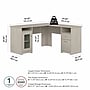 Bush Furniture Cabot 60"W Wood L-Shaped Computer Desk, Linen White Oak (WC31130K)~#|#~117C2BC6-3A7F-4D21-AB037D697CE5FD79_sc7