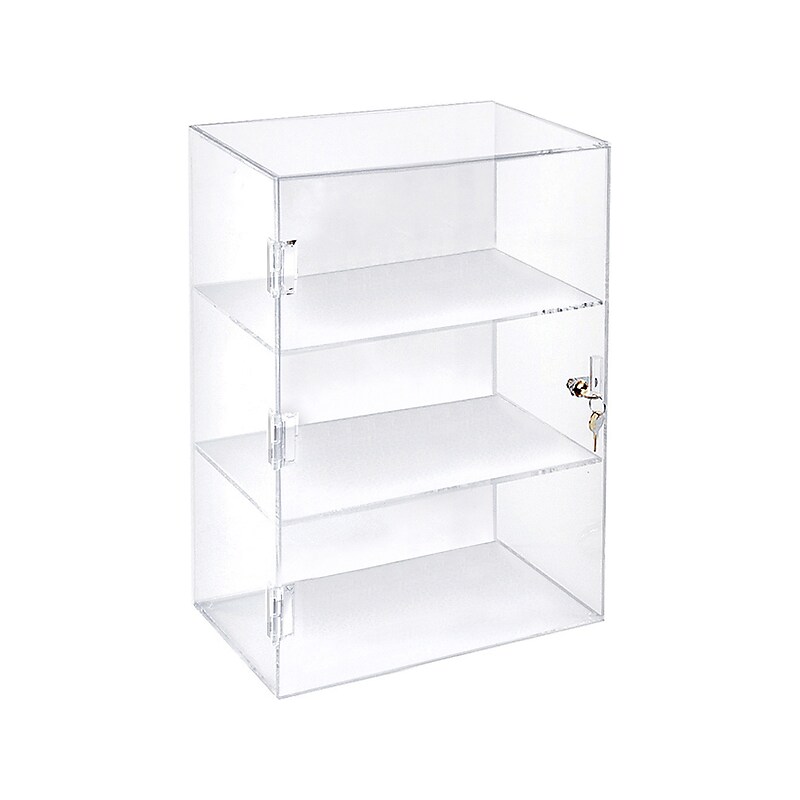 Azar 12.38"W Lockbox Countertop Display Case, Clear, Each (255412) image 1