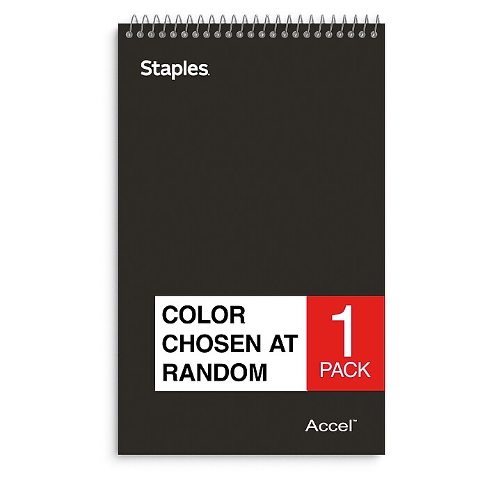 Staples Accel Top-Bound 2-Subject Pocket Notebook, 6