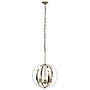 Lalia Home 3-Light 18" Adjustable Globe Hanging Metal and Clear Glass Ceiling LED Pendant, Antique Brass (LHP-3010-AB)~#|#~1180C7AB-D6F4-419E-A1692AE3E113E92C_sc7