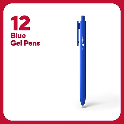 Staples TRU RED Retractable Gel Pens - 0.7mm Medium Point, 12 Assorted Colors, Quick-Dry & Acid-Free
