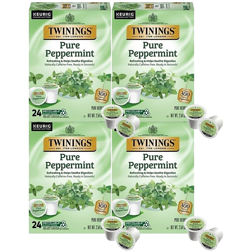 Twinings Pure Peppermint Herbal Tea, Keurig® K-Cup® Pods, 96/Carton (TNA85813CT) image 1