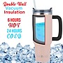 Brentwood Geojug Stainless Steel Double Walled Tumbler Cup, 40 oz., Pink (CMB-1200PK)~#|#~1199986C-14D4-48F6-BB3B4069B38A8FDB_sc7