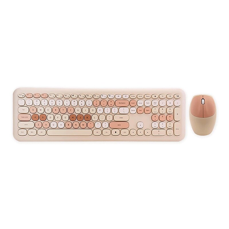 SaharaCase Wireless Ergonomic Keyboard and Laser Mouse Combo, Lime Beige (KB7) image 1